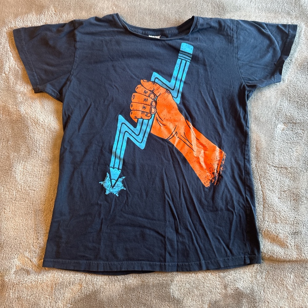 Navy Blue Graphite For Your Right Threadless Girly Large Tshirt